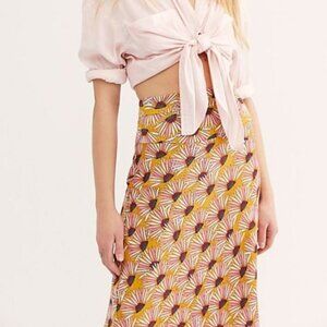Free People Normani printed bias cut skirt
